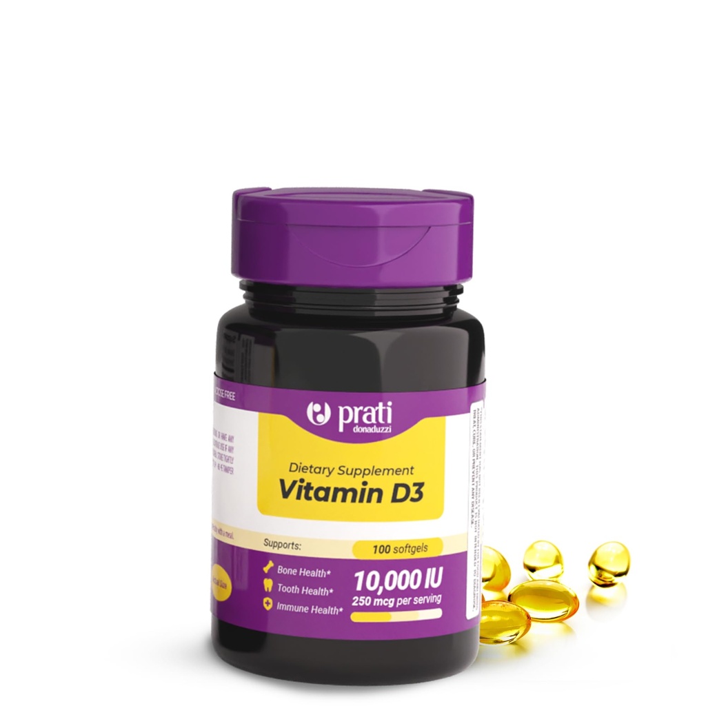 Vitamin D3 10.000 IU - 100 Softgels - Mendukung Sistem Pertahanan, Bone & Muscle Health - Ukuran Keluarga