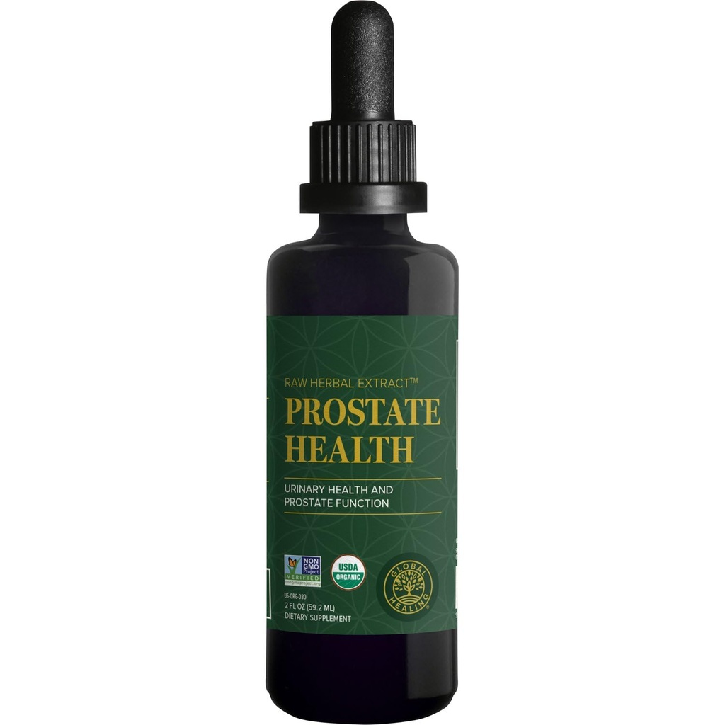 Global Healing Organic Prostate Health Supplement - Prostate Suplemen Bantuan Pengendali Buruh Lumpur, Relief Pembebasan Pembebasan Kebutuhan Kebutuhan Reduksi Kamar Mandi - 2 Fl Oz