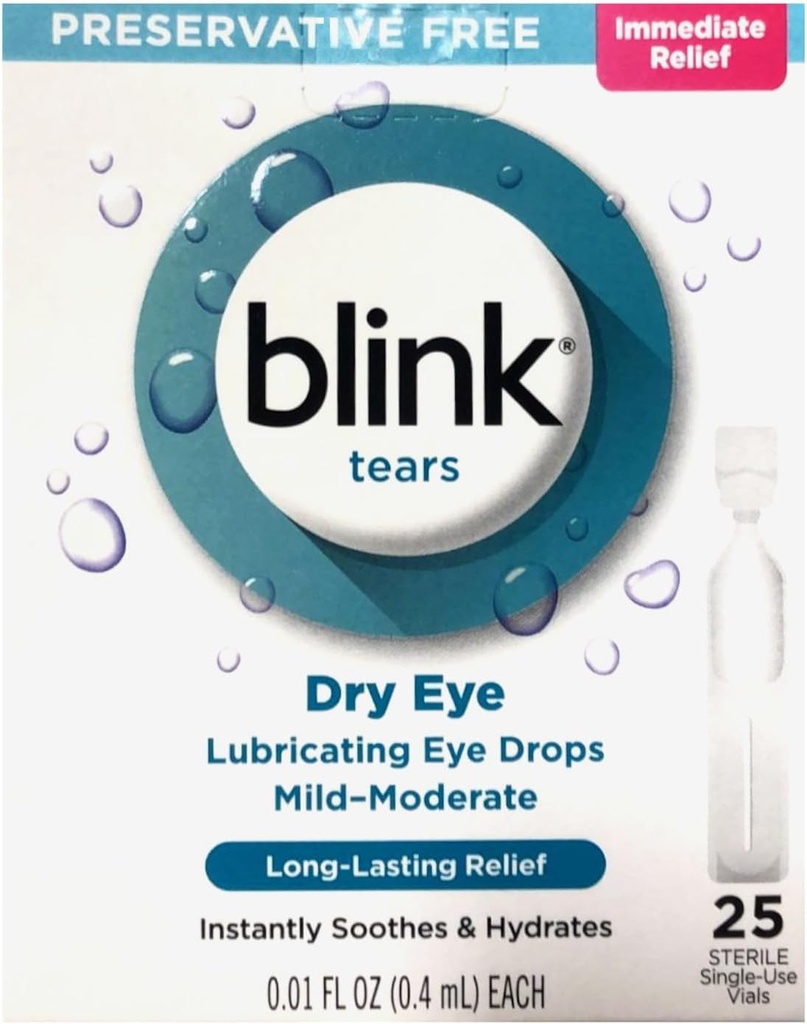 Blink Tears Lubricating Eye Drops Mild- Moderate Dry Eye, 25 Pk - 0.01 oz, Pack of 2