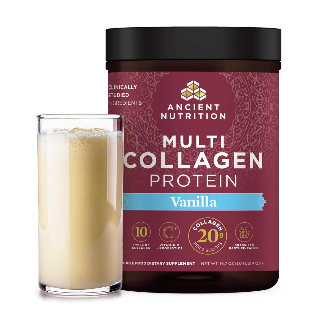 Koleksi Nutresi Kuno Peptides Powder, Multi Collagen Protein, Perempuan & Men, Vitamin C, Progories, Collagen Hydrolyzed, Supports Skin, Joints, Gut Health, Vanilla, 45 Servis