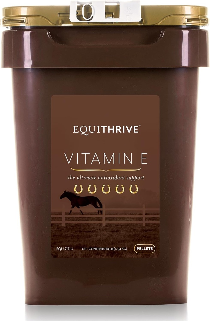 Equithrive Vitamin E Pellets for Horses with Omega 3, Antioksidant Dukungan, Equine Products and Suppplies, 10 lbs