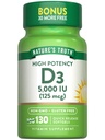 Nature 's Truth Vitamin D3 5000 IU Softgeels 126; 130 Count 124; High Potency 14; Non-GMO & Gluten Free Supplemen