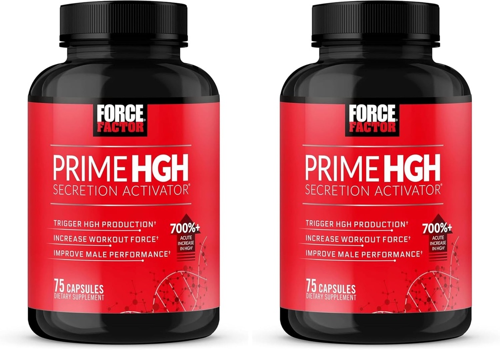 Force Factor Prime HGH Secrection Activator, HGH Suplement for Men with Clinically Studied AlphaSize to Help Trigger HGH Produksi, Increaging Workout Force, and Impreve Performance, 75 Capsules