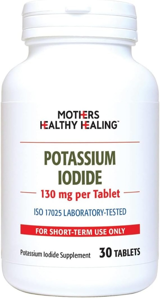 Potasium Iodide 130 mg KI Tambahan 124; 30 Tablet untuk Thyroid Dukung 124; Iodin - YODO Naciente