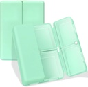 FYY Daily Pill Organizer, 7 Comparts Pill Case Travel Pill Organizer, [Folding Design] Pill Box for Purse Pocket to Hold Vitamin, Cod Liver Oil, Suplemen dan Medication- Green