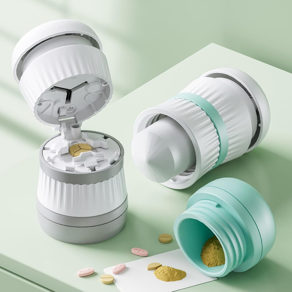 Pill Cutter - Pill Splitter dengan Pedang Baja Stainless untuk Pemotongan Pil Kecil atau Pil Besar dalam satu Ketiga, Pil Pill Cutter 1 / 3, Cocok untuk Cuting Vitamin, Tablet (1- 3 Grey)