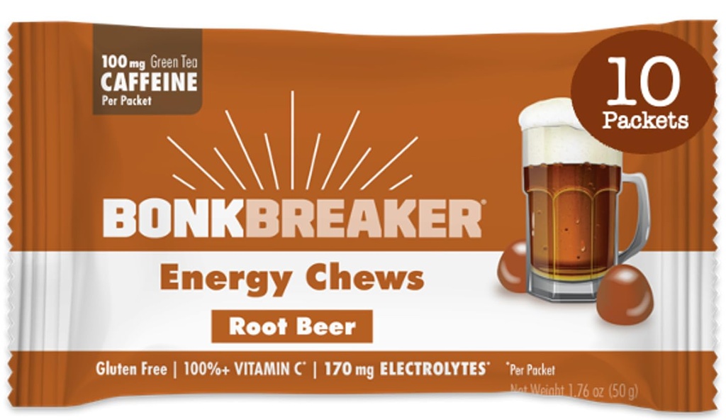 Pembuatan Energi Bonk Breaker, Dairy-Free, Gluten-Free Ingredasi untuk Menyediakan Energi Cepat dan Fokus, 1 kotak 10 Paket, Root Beer