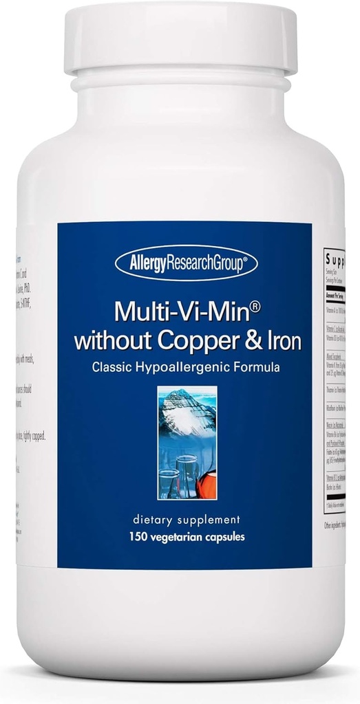 Kelompok Penelitian Alergi - Multi- Vi- Min Tanpa Copper dan Besi - Hipoallergenik - 150 Vegetarian Kapsul