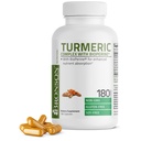 Bronson Turmeric Curcumin dengan BioPerine - Potency Premium Gabungan Dukungan Bersama dengan 95% Standardisasi Curcuminoid - Non-GMO Capsules dengan Black Pepper - 180 Count