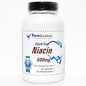 Flush Free Niacin 500mg / / 100 Capsules / / Pure / / oleh Suplemen PureControl