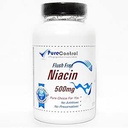 Flush Free Niacin 500mg / / 100 Capsules / / Pure / / oleh Suplemen PureControl