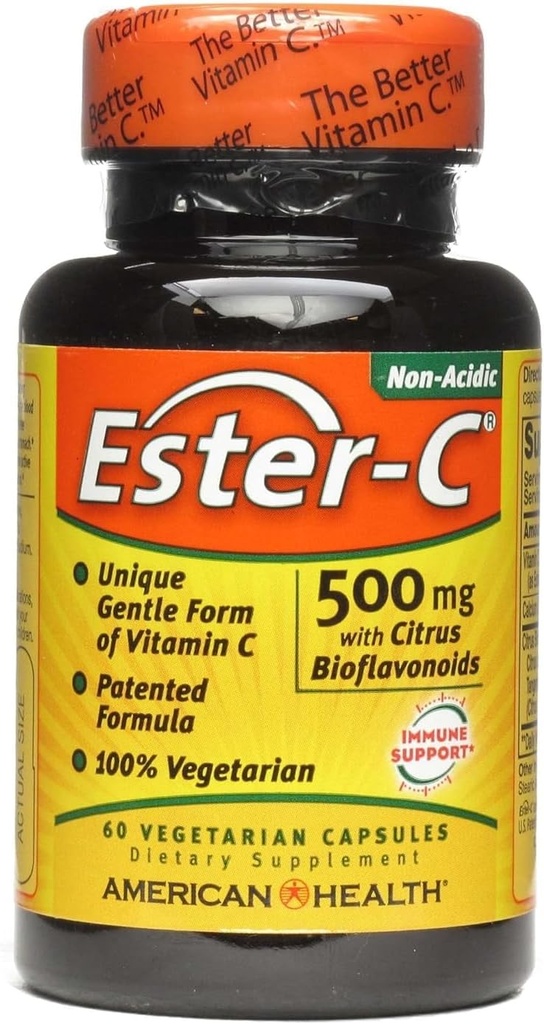 Kesehatan Amerika, Ester- C, 500 Miligram, 60 Veggie Capsules