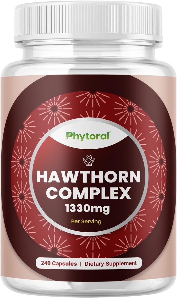 Kapsul Hawthorn Berry yang tinggi - Pendukung Energi untuk Pria & Perempuan - 240 Pack