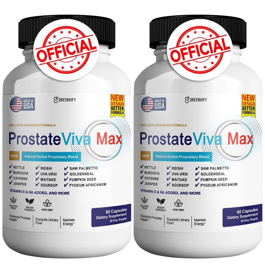 ProstateViva Max Suplemen untuk Men Kapsules, Suplemen Kesehatan - Kekuatan Maksimum, All Natural untuk Mendukung Fungsi Normal & Sehat (120 Kapsul)