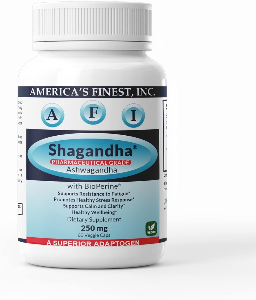 AFI Shagandha 124; Murni Ashwagandha Root Extract 124; Sekali Daily 124; Capsules 250 mg 124; BioPerine untuk Absorpsi 124; Tambahan untuk Adrenal Fatigue, Calstice dan Clarity 124; Perempuan & Pria & & & Pria
