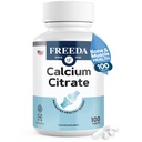 Freeda Calcium Citrate - Kosher Vegan Bone Strongth Suplement - Support Bone Density & Muscle - Calcium 100mg per Serving - No Added Vitamin D - (100 Tablet)