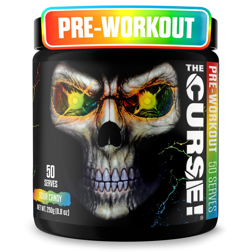 Kutukan JNX! Pra Workout Powder for Men & Women, Caffeine, Beta- Alanine, Creatine, L- Citrulline, 50 Servings, Sour Candy Flavor - Boost Energy, Kekuatan & Fokus