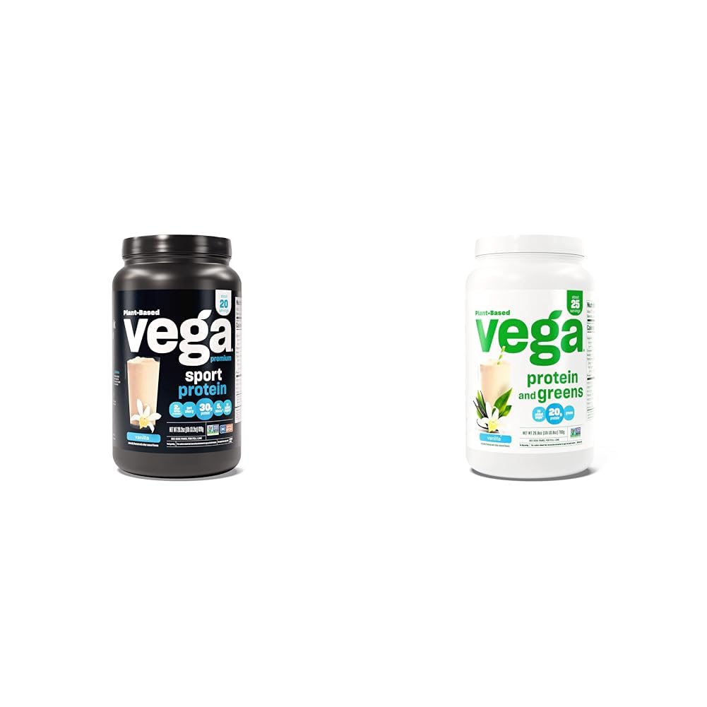 Vega Premium Sport Protein Vanilla Protein Powder & Protein dan Hijau Powder Protein