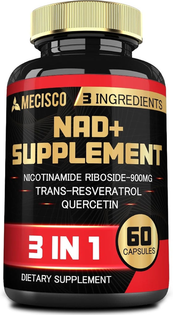 3in1 NAD + Suplemen 1200Mg - Nicotinamide Riboside dengan Trans Resveratrol & Quercetin - Cellular Activity, Imune, Aging Health - 60 Count Suppply selama 30 hari