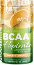 Tentang waktu BCAA Powder Orange Cream, dengan L- Glutamine & Electrolite, Non-GMO, Gluten Free, Monk Fruit, Coconut Water, 20 Servings