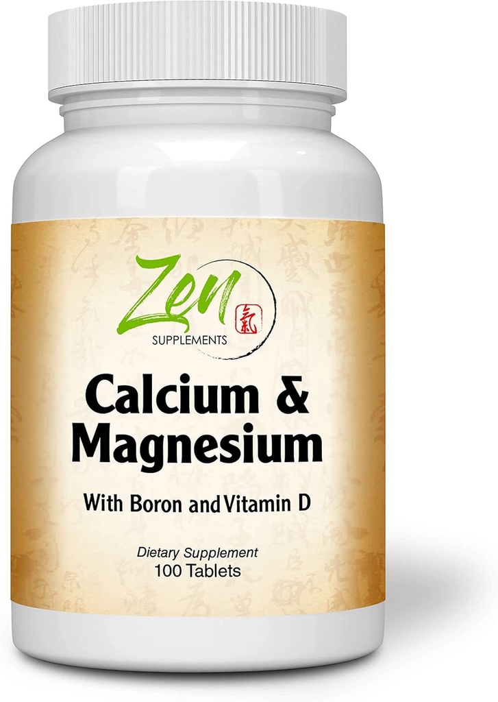 Suplemen Zen - Hi Potency Calcium & Magnesium dengan D3 & Boron untuk Absorpsi Enhanced, Support Bone Health & Bone Density 100- Tab