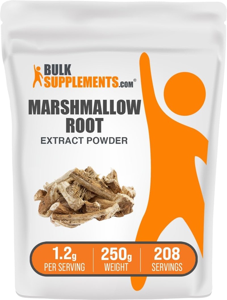 BulkSuplements.com Marshmallow Root Extract Powder - Marshmallow Root Suplement, Herbal Suplemen - Gluten Free, 1.2g per Serving, 250g (8.8 oz) (Paket 1)