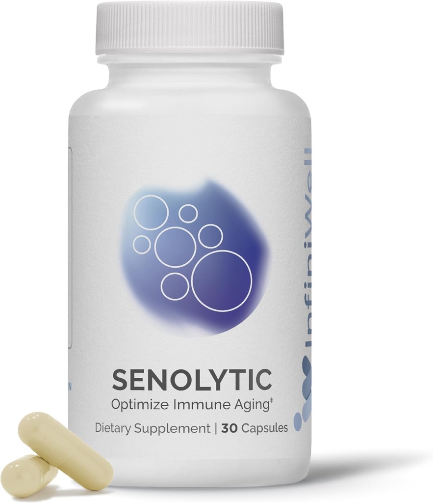 InfiniWell Senolytic Umur Panjang Suplemen - Optimasi Penuaan Seluler, Dukungan Fungsi Kognitive & Neurologis Proses - dengan Resveratrol, Pterostilbene & Quercetin (30 Katup)