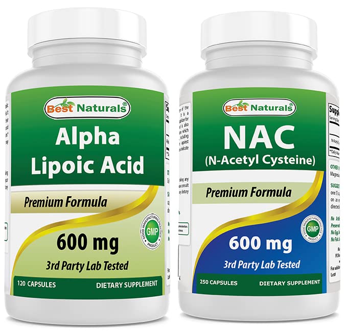 Best Compials Alpha Lipoic Acid 600 mg & NAC N-Acetyl- Cysteine 600 mg