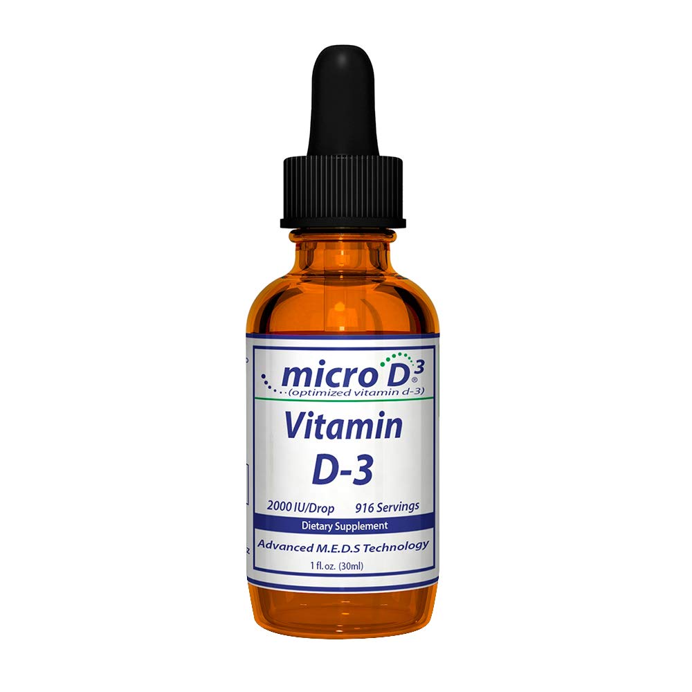 Nutrasal Micro D3 Vitamin D- 3 Drops - Tinggi Konsentrasi (2 Juta IU) Vitamin D3 dengan Teknologi Nano dan Sampai dengan 10X Lebih Peledak -1 oz (30 ml)