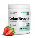ColonBroom Psyllium Husk Powder (Strawberry) - Colon Cleanse for Bloating Relief & Gut Health - Colon Broom Fiber Powder Drinder - Vegan, Gluten Free, Non-GMO Fiber Qupder Suplemen, 50 Serbu