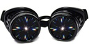 GloFX Black Padded Diffraction Goggles, Lensa Terpusat, Edisi Terbatas - Raves, Aksesoris Festival EDM, Light Shows, Club, Koncert Wear - 3D Rainbow Presstal Fraeidoskop