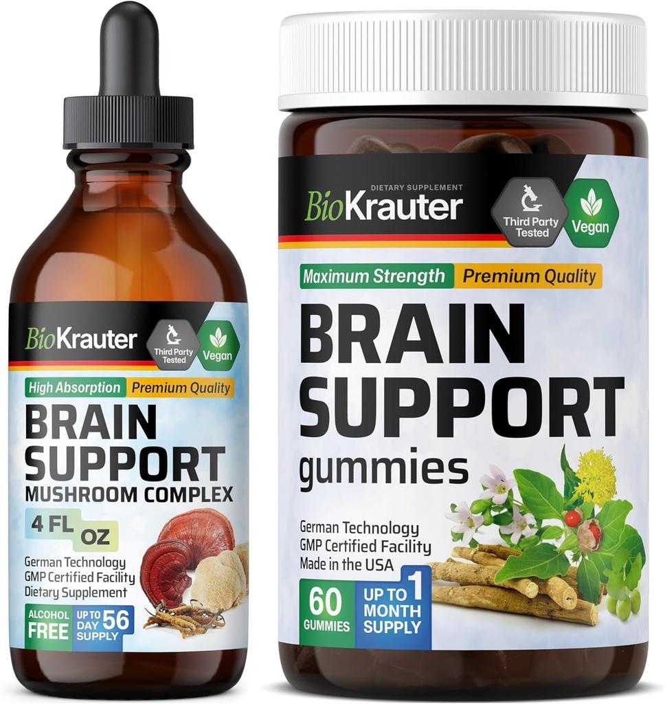BIO KRAUTER Brain Dukung 60 Gummies & Brain Dukung Jamur Fl 4.