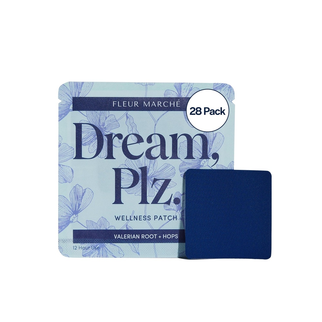 Fleur Marche Dream, Plz Botanical Sleep Patch - Better ZZZ's with Valerian Root, L-Theanine, Lavender Oil & Hops - Natural Sedative - Highly Bioavailable - 28 Patches
