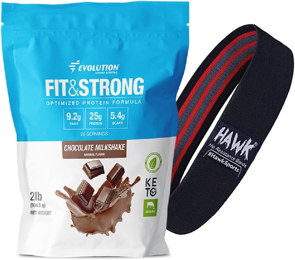 Pemulihan Otot-Lumpur Protein Kecepatan Evolusi 100% Whey Protein, 2 Pounds + Resistance Band - Powder Protein Murni dengan BCAA, Quick Absorbing dan Digesting Cepat untuk Pemulihan Otot Optimal (Coklat)