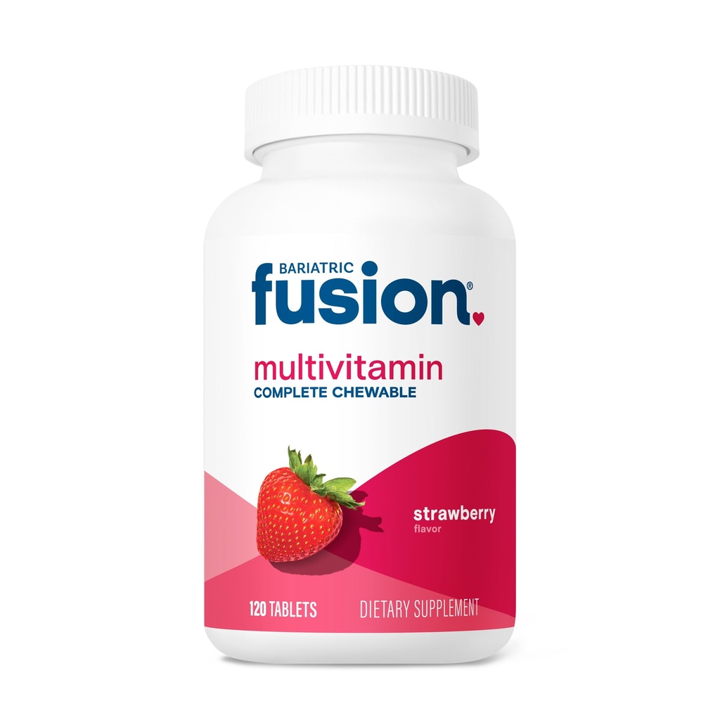 Bariatric Fusion Baritric Multivitamin dengan Iron Complete Chewable 124; Strawberry 124; Post Bariatric Vitamin untuk Gastric Bypass dan Sleeve Gastrectomy 124; Satu Pasokan Bulan