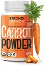 USDA Organic Carrot Powder Capsules (120), Grown in USA, Eye Dups, Beta Carotene, Vitamin A, Carotenoid, Antioksidan, 106 ° F Max, Vegan, Kosher- 2 Bulan Supppply