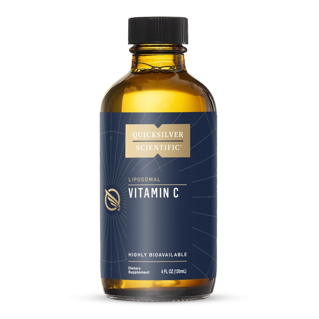 Quicksilver Scientific Lipomar Vitamin C - 100mg Buffered Liquid Vitamin C Suplement - Imune + Antioksidant Dukungan - Lipomes for Superior Absorpsi - Vegan + Non-GMO (4oz / 120ml)
