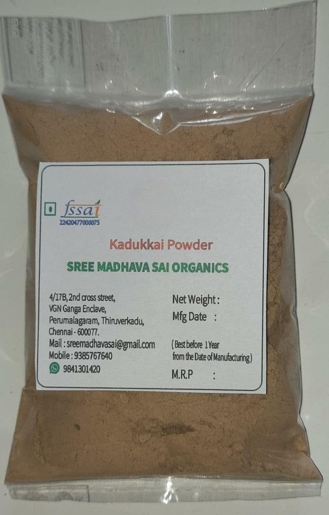 Kadukkai, Haritaki Powder untuk Makan, Minum, ConstipationChurna, Weight Loss (100Gm) Lingkaran Gelap Herbal Pertumbuhan Rambut, Wajah dan Skin.