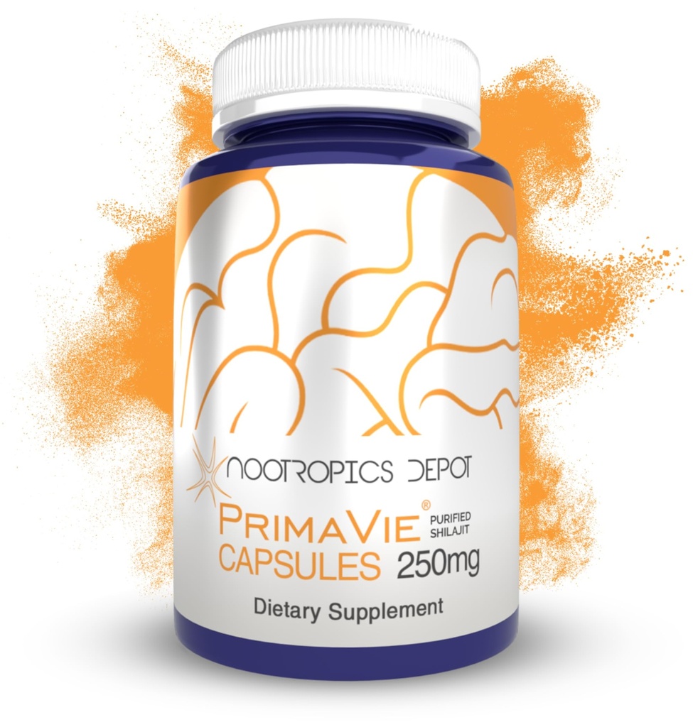 Nootropics Depot PrimaVie Shilajit Capsules 124; 250mg 124; 30 Count 124; Purified Extract 126; Ayurveda Suplemen 124; Mempersiapkan Fungsi Mitokondrial + Boosts Endurance
