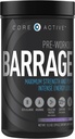 Barrage Pre Workout Powder - Pretraining for Women & Men, Creatine Powder, Beta Alanine, Agmatine Sulfate, & Caffeine - Muscle Builder for Men with Intense Energy - Grape (30 Servings)
