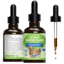 Pet Wellsbeing Thyroid Dukung Perak untuk Anjing - Mendukung Fungsi Thyroid Balanced, Metabolisme Sehat, Energi Normal, Ashwagandha, Bacopa - Veteriniarian - Formulasi Herbal Tambahan 2 oz (59 ml)