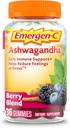 Emergen- C Vitamin C dan Ashwagandha Gummies, Dietary Suplemen untuk Dukungan Imune, Berry Blend, Kembali ke Esentials Sekolah - 36 Count