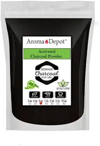 Aroma Depot 8 oz. Koconut Aktivasi Bubuk Arang - Pendukung Kesehatan, Vegan, Non- GMO, No Addonitives, Tingkat Pangan Makanan, Bubuk Berapi Gigi, Arang untuk Scrub, dan Membuat Sabun (8 Oz).