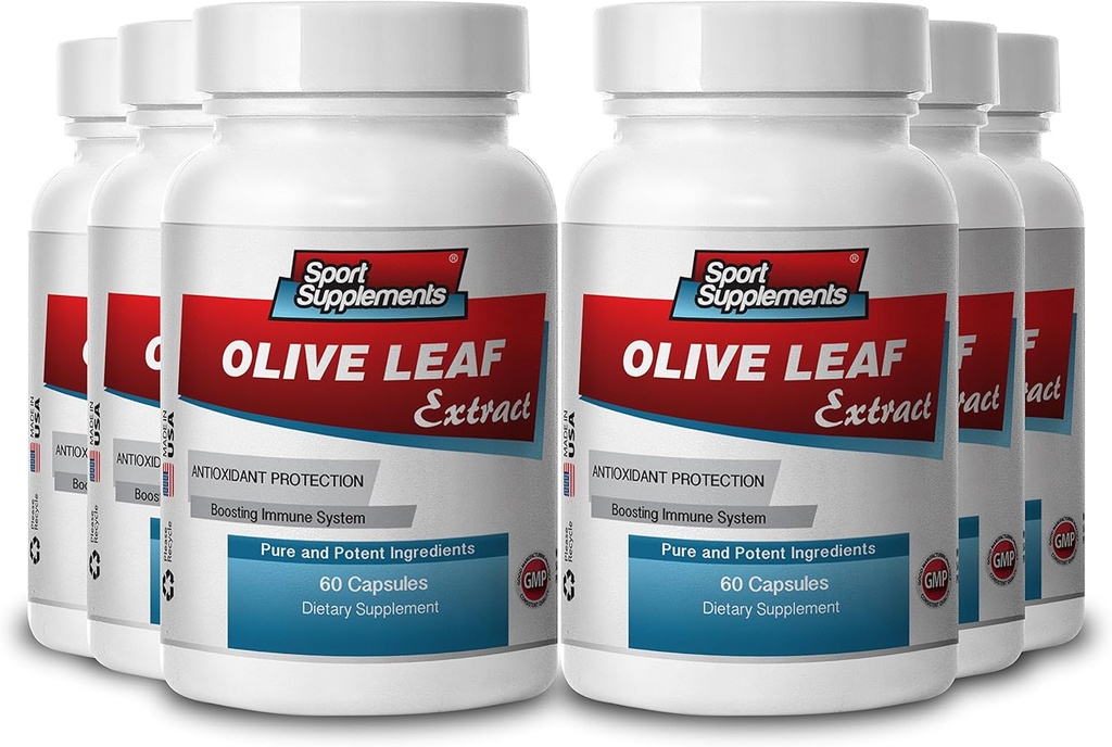 Sport Suplemen Olive Leaf Extract Powerful Antioksidant, Immune System Health 500mg (6 Botol, 360 Kapsul)