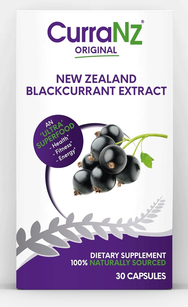 CURRANZ New Zealand Blackcurrant Extraction Sports Nutition Capsules 124; Muscle Recovery 124; Endurance Performance 124; Pre atau Post Workout Suppplemen 124; Vegan & Caffeine Bebas (30 Capsules)