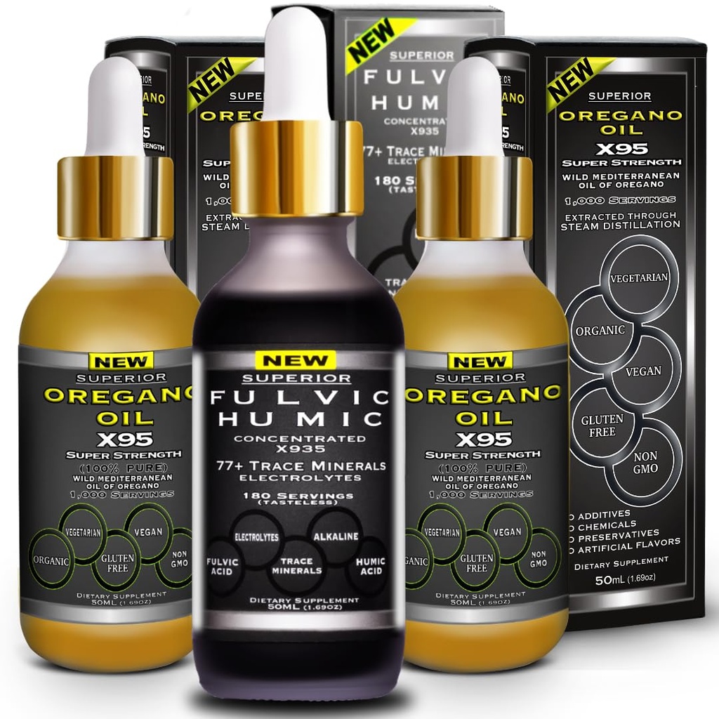 Fulvic Acid Ionic Trace Mineces with Electrolytes Liquid Suplement Add Oregano Oil Drops Super Power More Versatile Then Oil of Oregano Softgels and Capsules