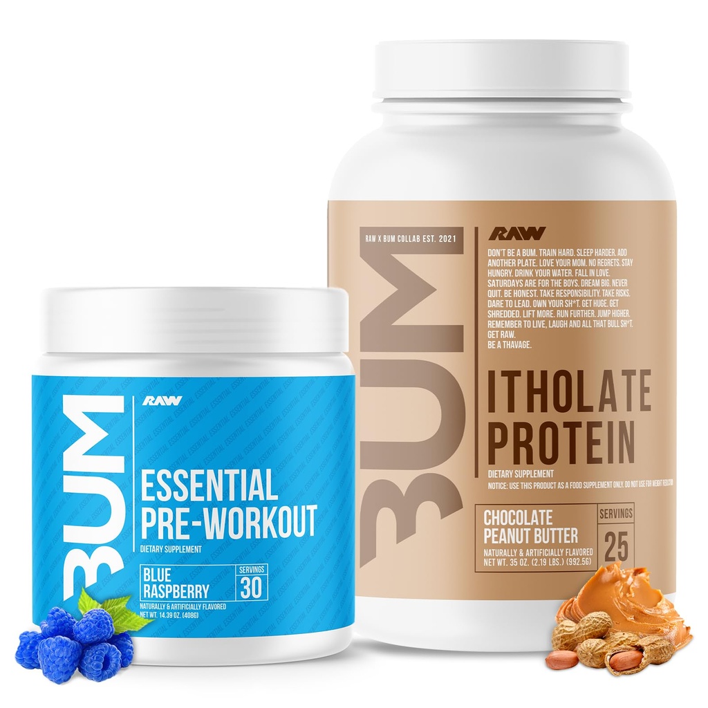 RAW WHEY WHEY Isolate Protein Powder & Escuble Pre-Workout Bundle