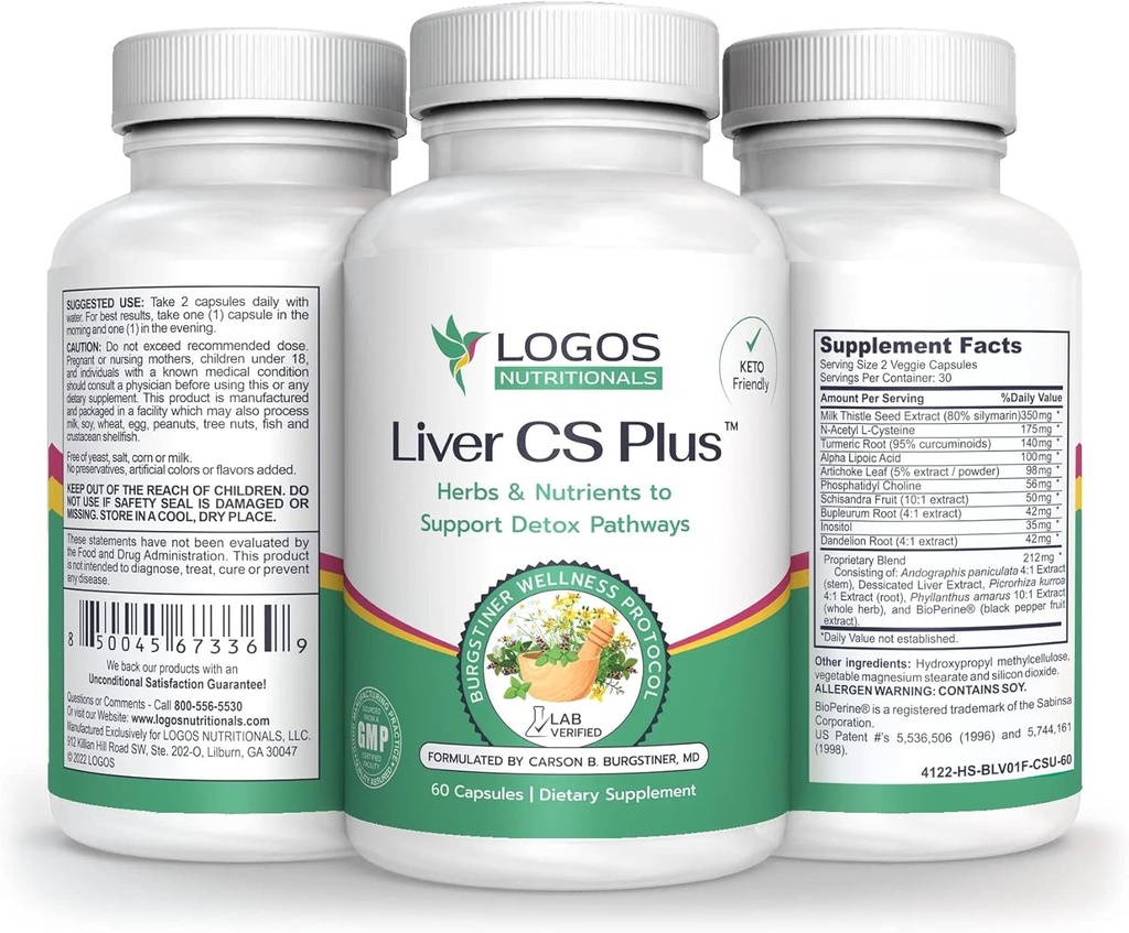 Logos Nutitionals- Liver CS Plus. 60 powerful Liver Detox Formula Veggie Caps- Meningkatkan Glutathione dan menurunkan Oxidative Stress.
