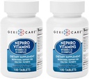 GeriCare Nephro Vitamin C & B Complex Tablet, 100 Count - Dukungan Kesehatan dan Energi Daily Kitney, Sistem Tanpa Daya Boost, Perlindungan Antioksidant & Metabolisme Dukungan (Paket 2)