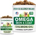 Bark & SPARK Glucosamine Dog Treats + Omega 3 for Dogs Bundle - Hip Support and Join Pain Relief Suplement + Fish Oil Chews for Shedding, Skin Allergy, Itch Relief, Skin dan Coat Suplemen